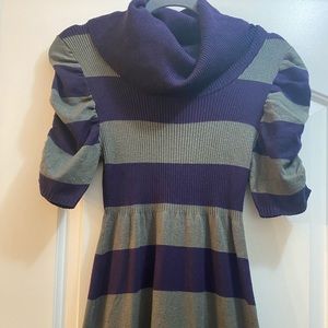NWOT striped turtleneck sweater dress